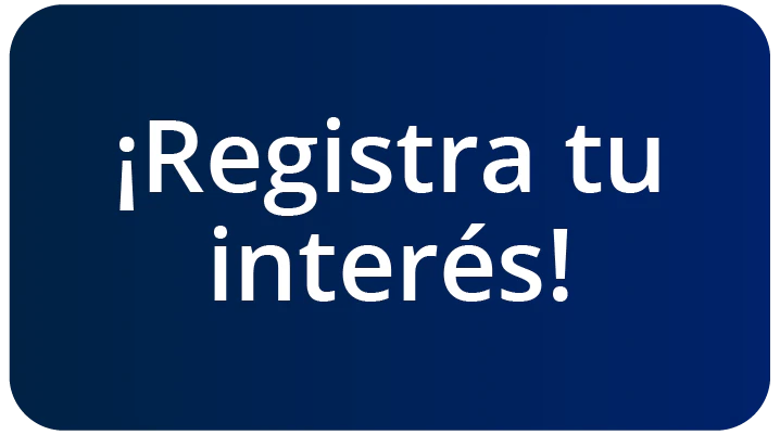 Texto ¡Registra tu interés! sobre fondo azul