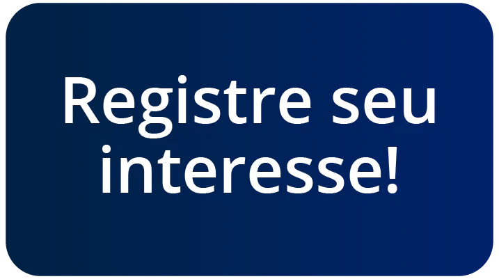 Botão azul com a chamada para ação em espanhol Registre seu interesse!