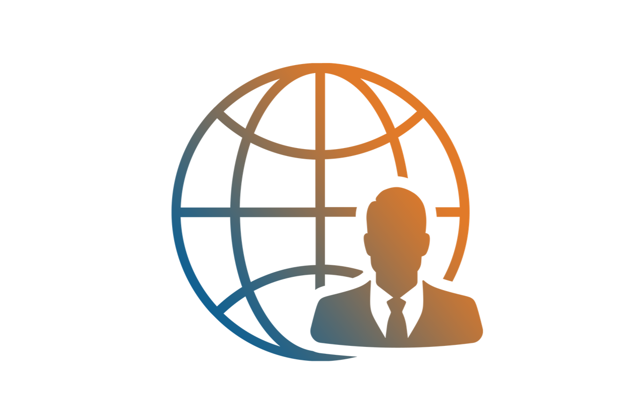 Icon of a globe with a person in a suit, representing 30+ seminars on admissions, scholarships, and career planning at Najah Dubai’s higher education fair.