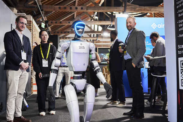 The AI Summit London robot walking