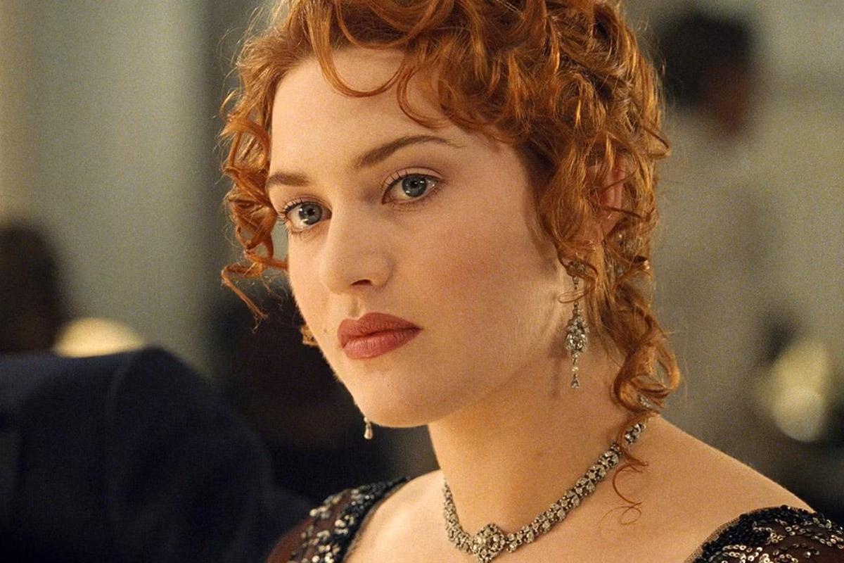 Rose on the Titanic looks off to the side