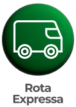 Botão circular verde com ícone de uma van e o texto 'Rota Expressa' abaixo.