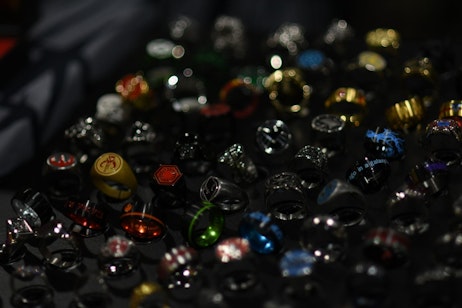 A bunch of fandom rings