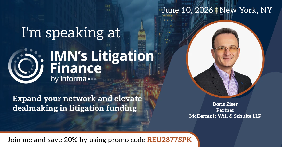 Litigation Finance Marketing Banner for Speakers