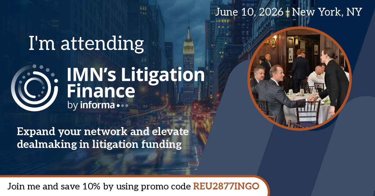 Litigation Finance Marketing Banner for Attendees