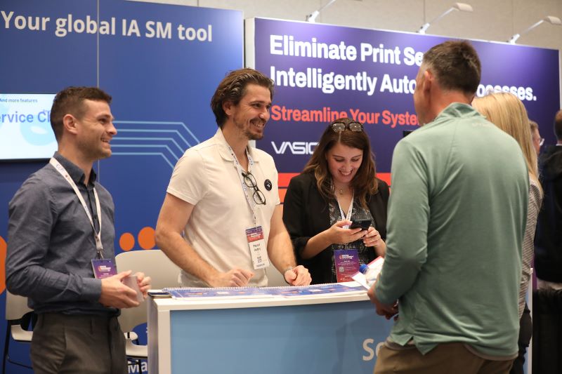 Attendee at Exhibitor Booth