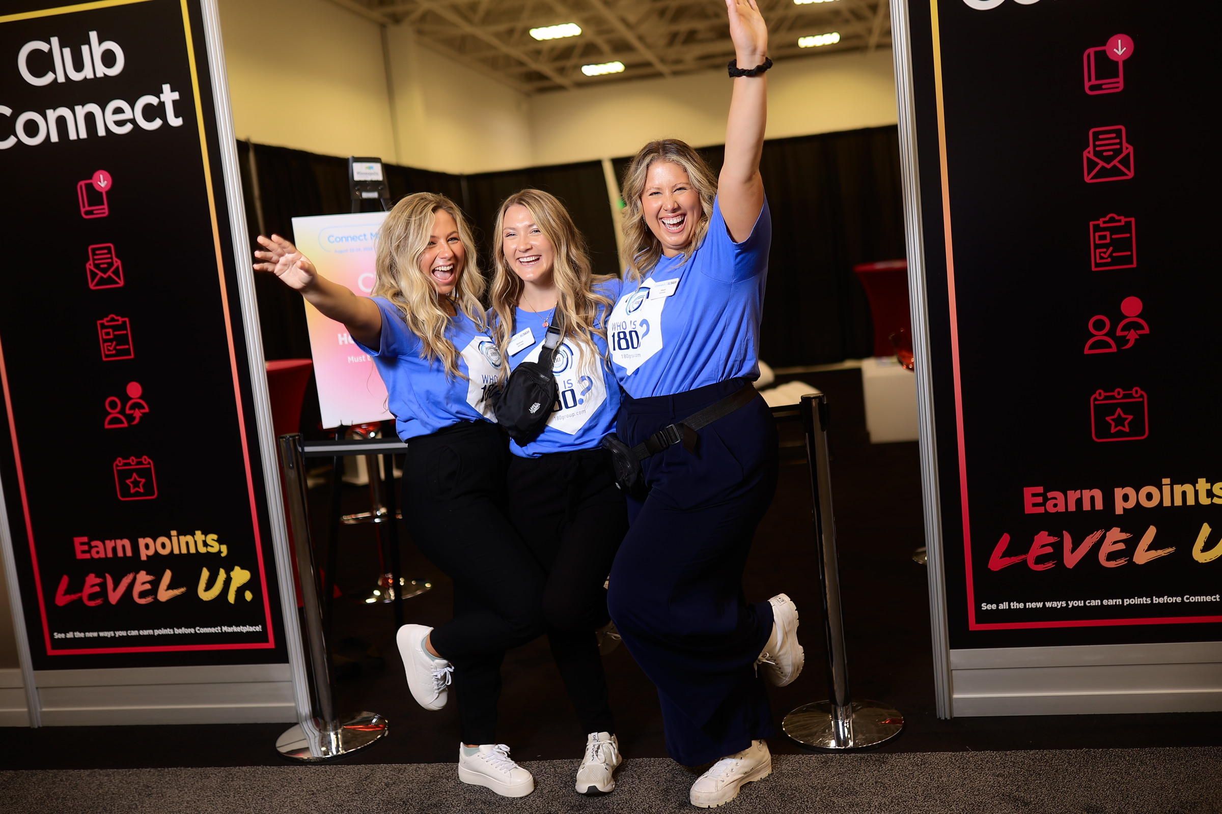 Connect team in front of booth