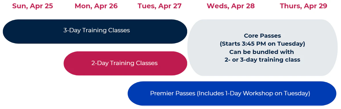 HDI Service & Support World 2027 schedule overview showing pre-conference training and main conference dates.
