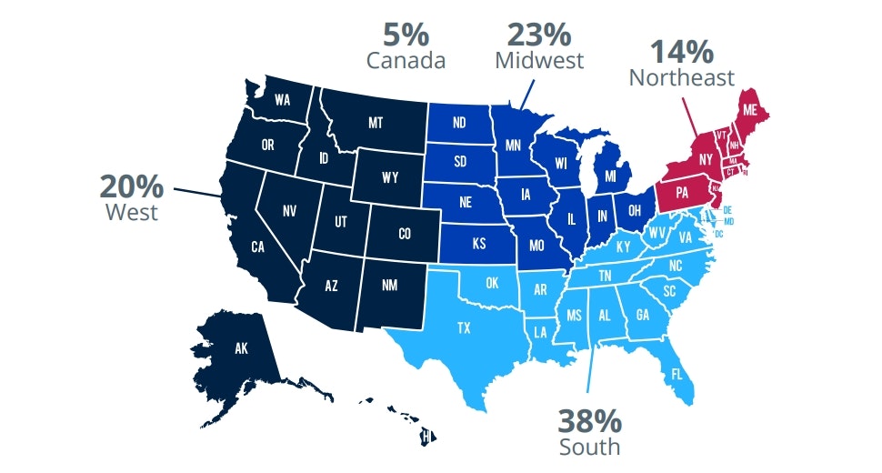 Map of Where AOCF Attendees Come From
