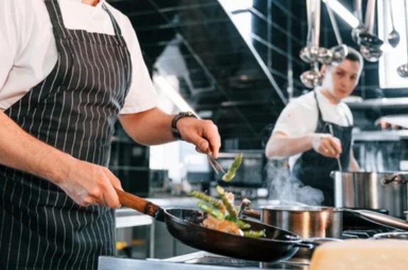 cooks in the kitchen