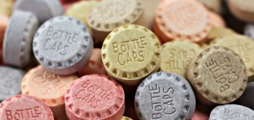 a scoop of Bottle Cap candies in every flavour, including: Cherry, Grape, Root Beer, Orange, and Cola.