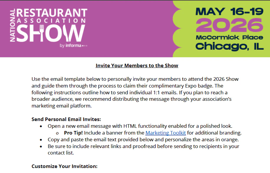 Members Email invite