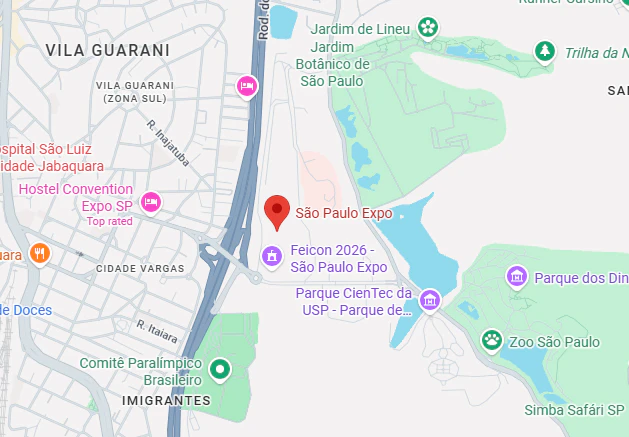 Map showing the location of São Paulo Expo