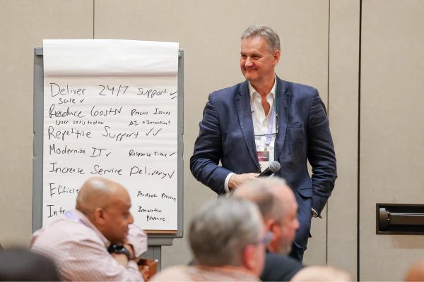 IT service and support expert discussing common service desk challenges at HDI Service & Support World