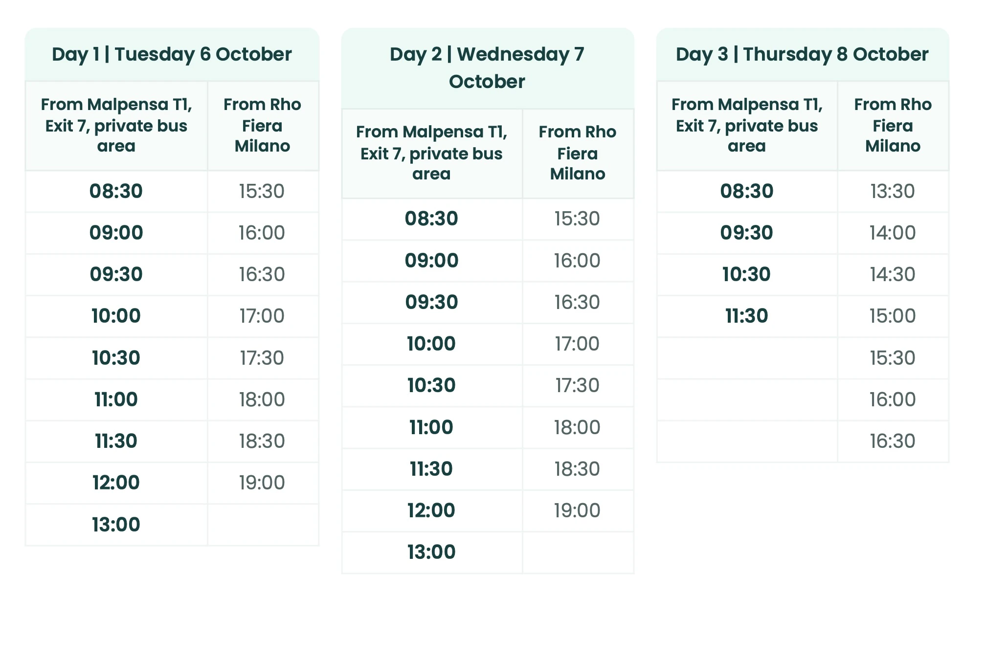 Shuttle service from CPHI Milan 2026 to Milano Malpensa Airport Terminal (MXP)