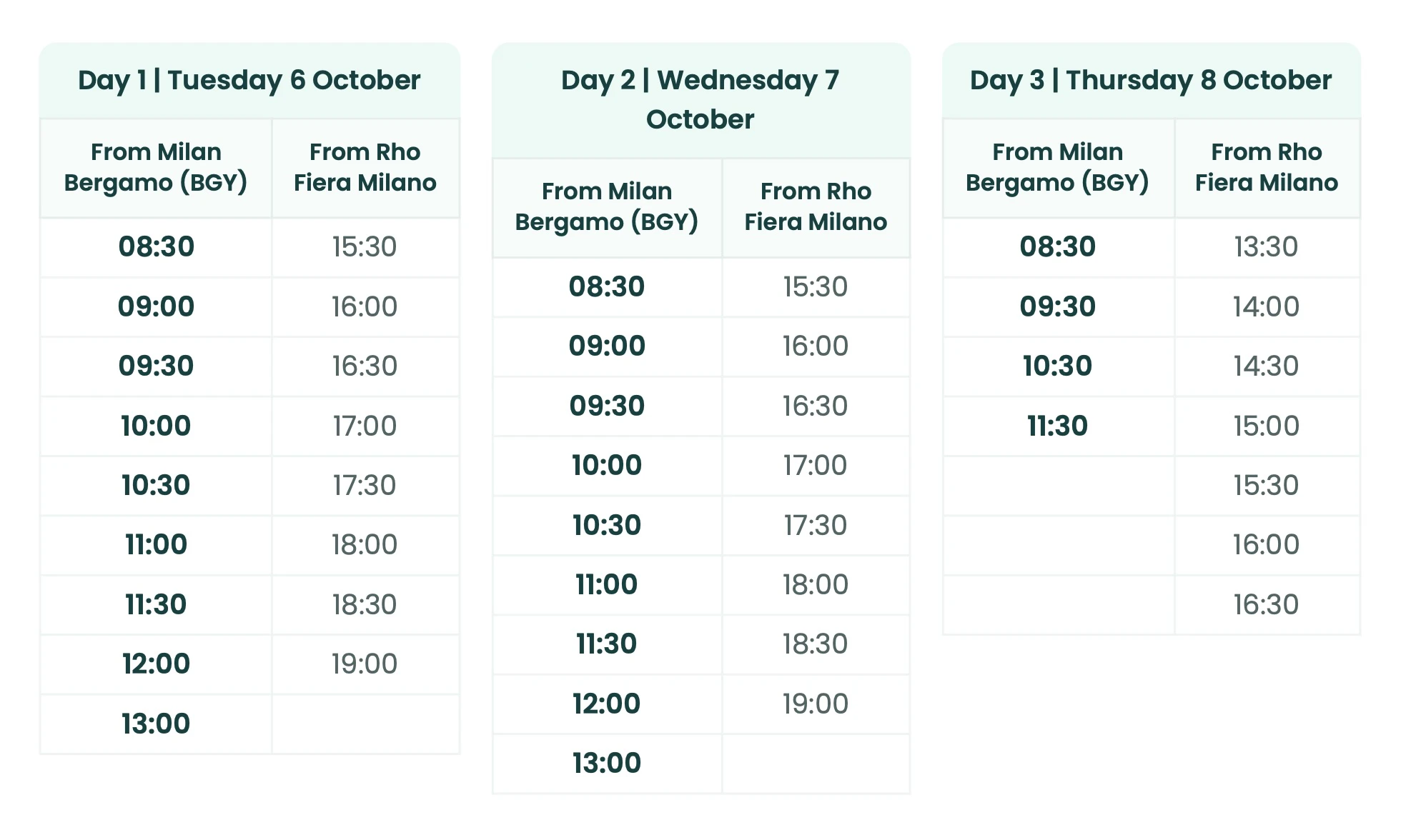 Shuttle service from CPHI Milan 2026 to Milano Bergamo Airport (BGY)