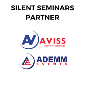 AVISS logo – Official Silent Seminars Partner of the MEES 2026, delivering silent conference technology and headset systems