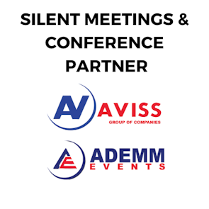 AVISS logo – Silent Meetings & Conference Partner at MEES 2025, enabling silent conferencing with wireless audio systems