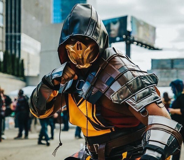 Outlaw Cosplay in a post-apocalyptic armour outfit, a judge at MEFCC 2025.