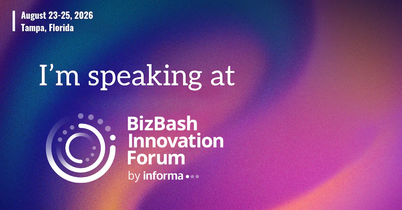 "I'm Speaking" graphic for BizBash Innovation Forum.