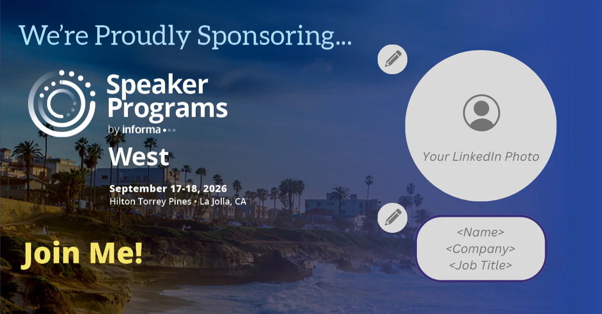 "2026 Sponsor" graphic for Speaker Programs West