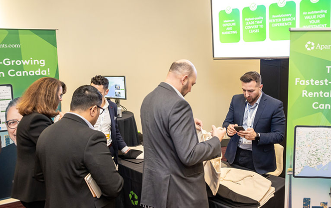 Sponsor booth at the multi-family conference
