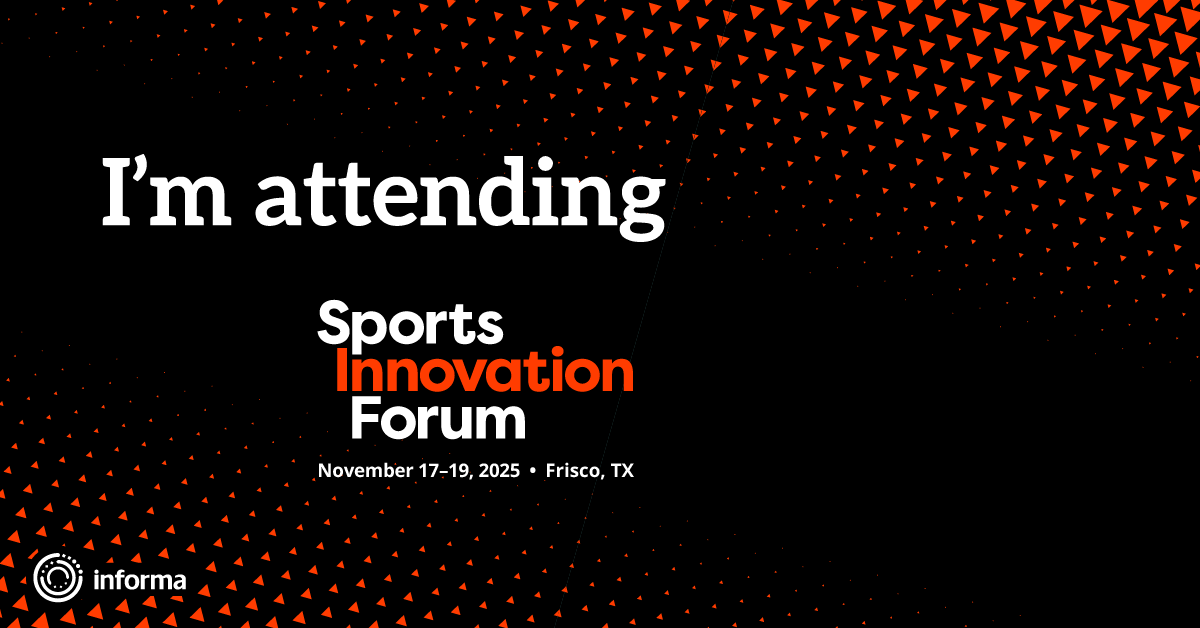 "I'm attending" shareable LinkedIn graphic promoting the 2025 Sports Innovation Forum.