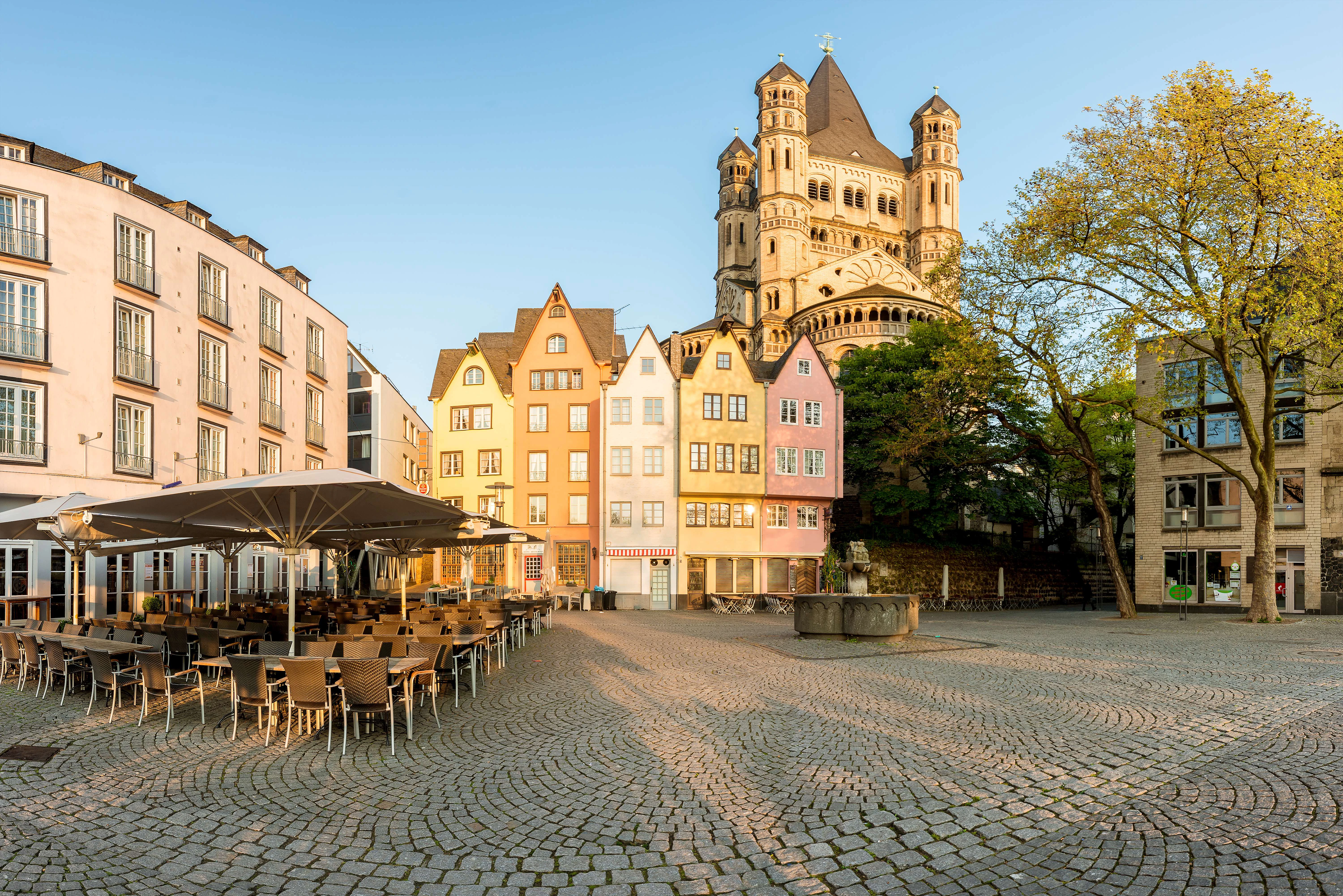 Traditional colorful houses in Cologne, Germany