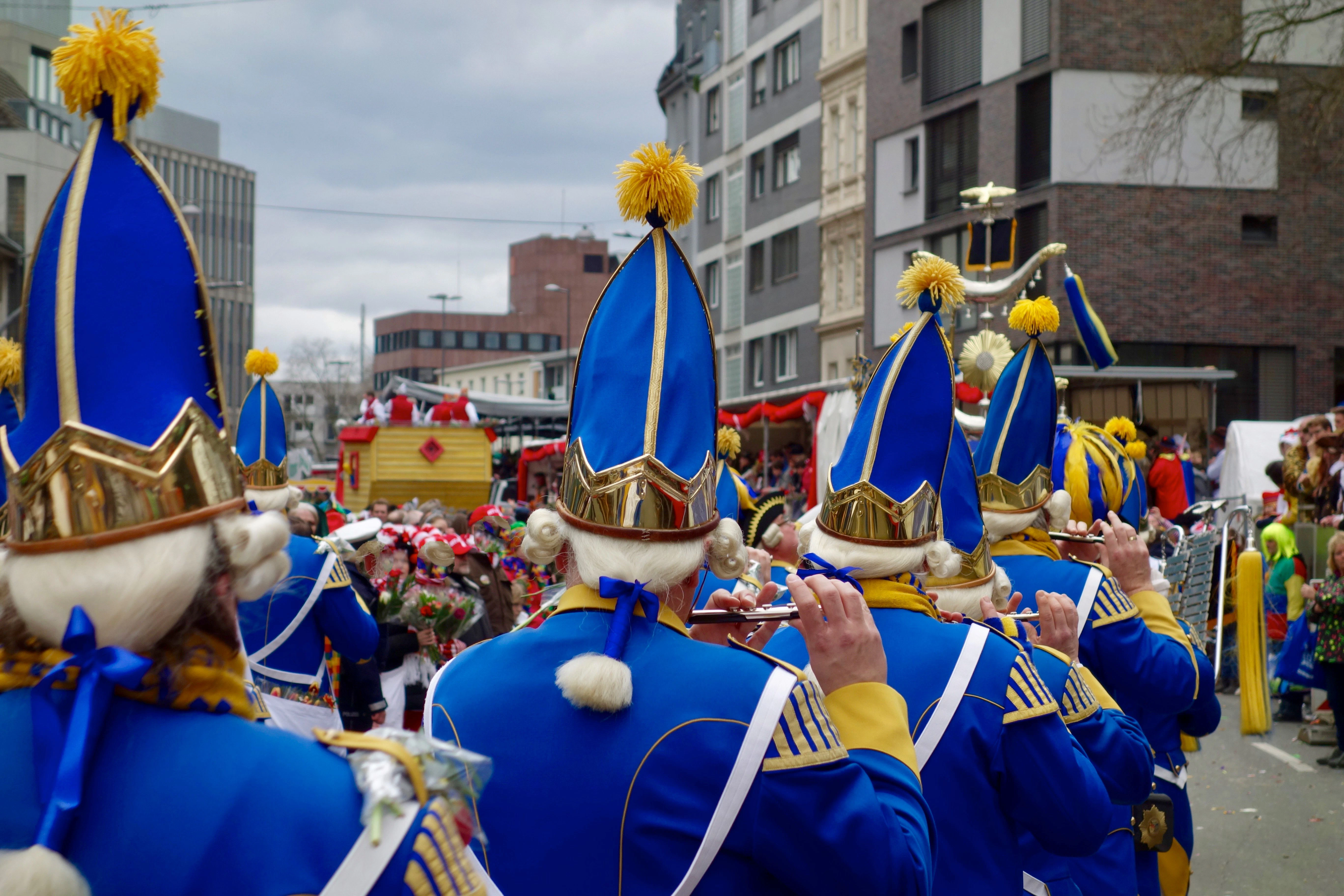 Traditional parade at Rose Monday (Rosenmontag) on the streets of Cologne, Germany; during famous carnival season.