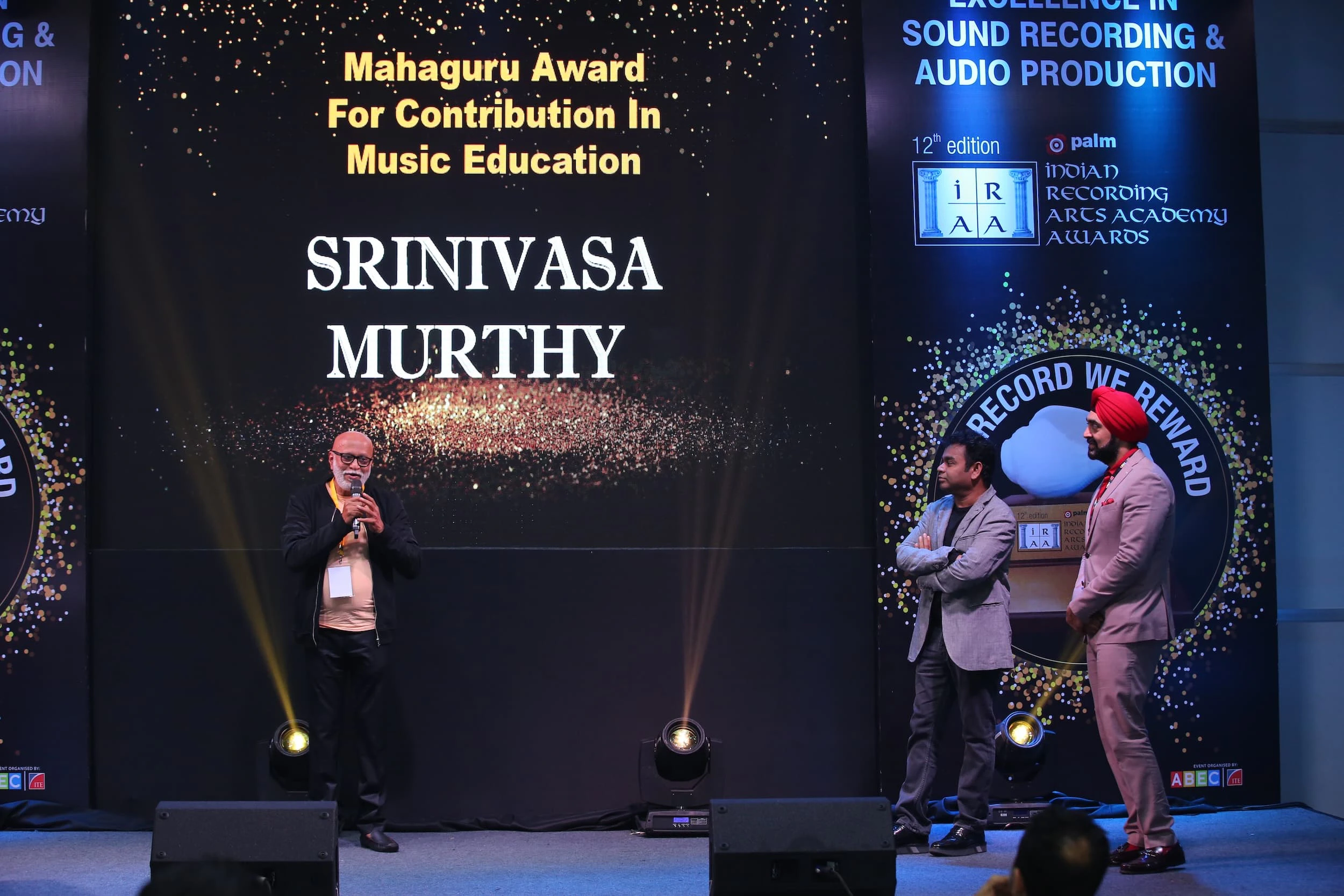 Srinivasa Murthy Addressing the Audience After Winning the Award