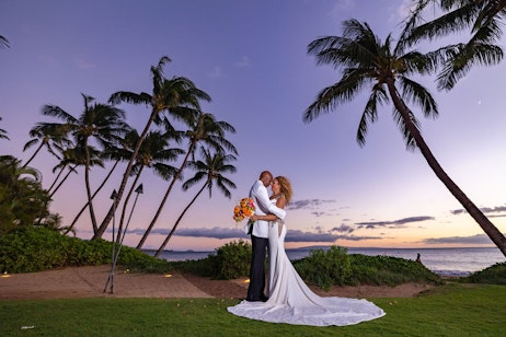 wedding couple on a beach