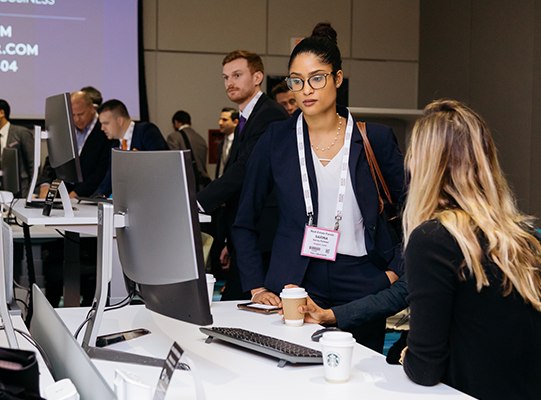 Attendee meeting at the real estate event