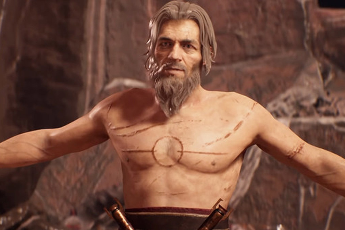 Left: the second sister wearing her black helmet with red visor. Right: the second sister unmasked.