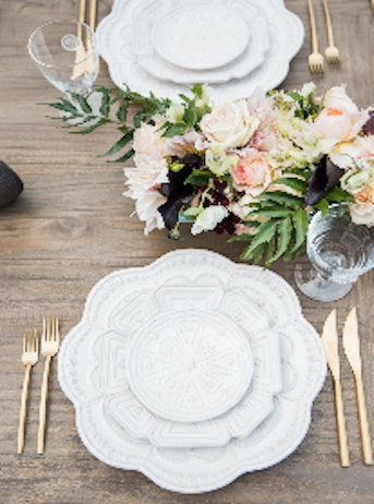 flower shaped white plates