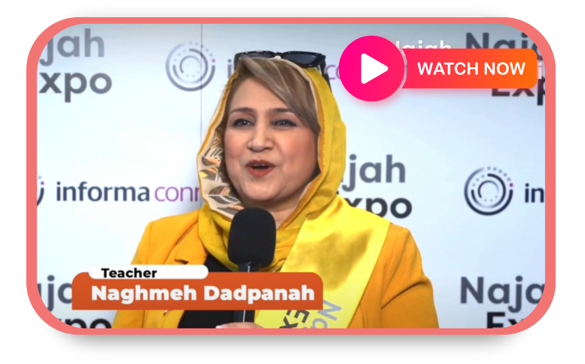 Naghmeh Dadpanah offering her verdict on Najah Expo, emphasising scholarships, guidance, and higher education value.