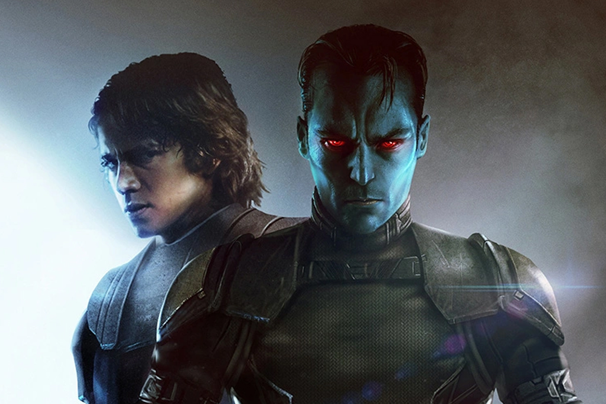 Thrawn & Anakin Skywalker pose menacingly on a textured background
