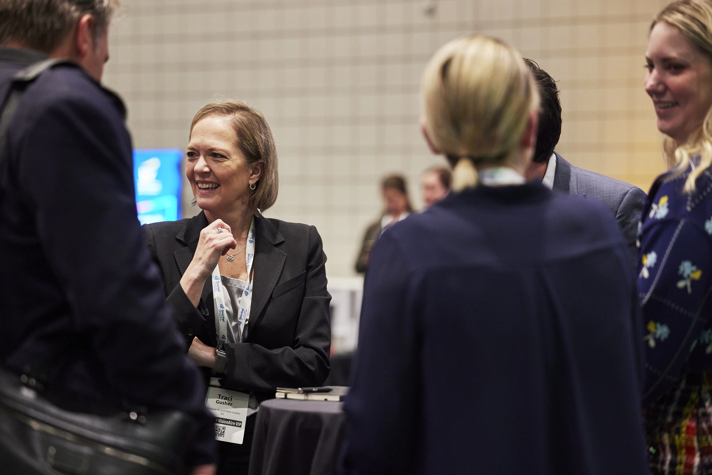 Two women networking at The AI Summit London
