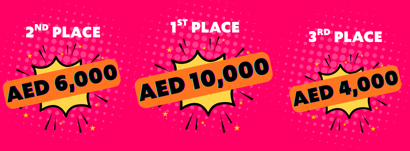 Cash prizes for MEFCC Short Film Competition—AED 10,000 for 1st place, AED 6,000 for 2nd, and AED 4,000 for 3rd.