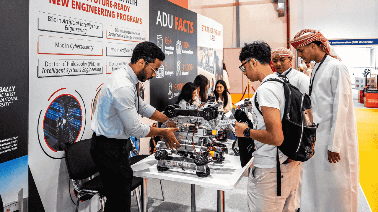 Crowds of students and parents explore global university booths at Najah Abu Dhabi, the region’s leading university recruitment fair.