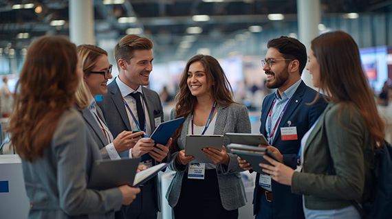 Young professionals at a conference