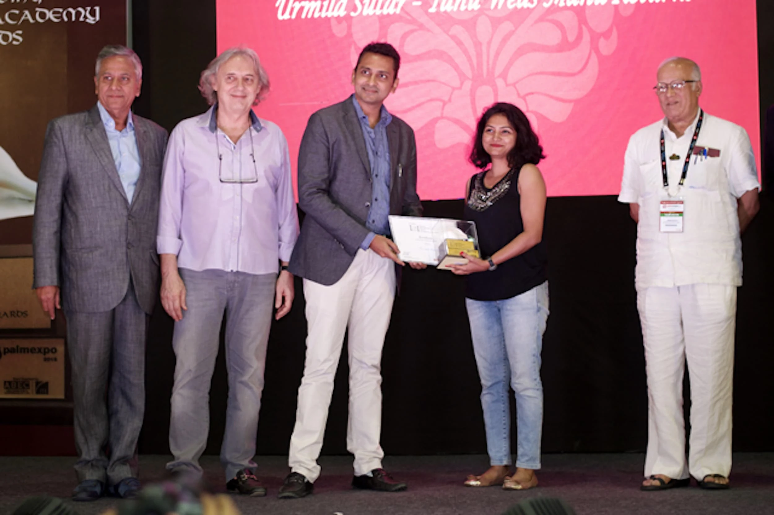 Urmila Sutar receives the award for Debut Recording Mixing Engineer Of The YEAR for the movie Tanu
