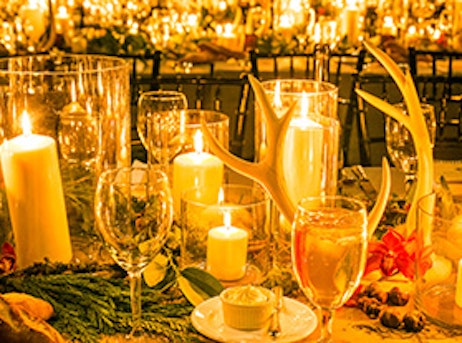 champagne glasses with candlelight