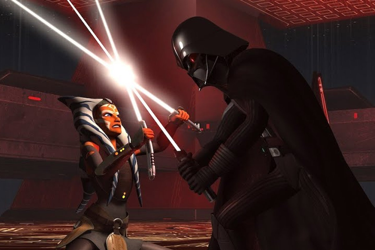 Ahsoka fights with Darth Vader