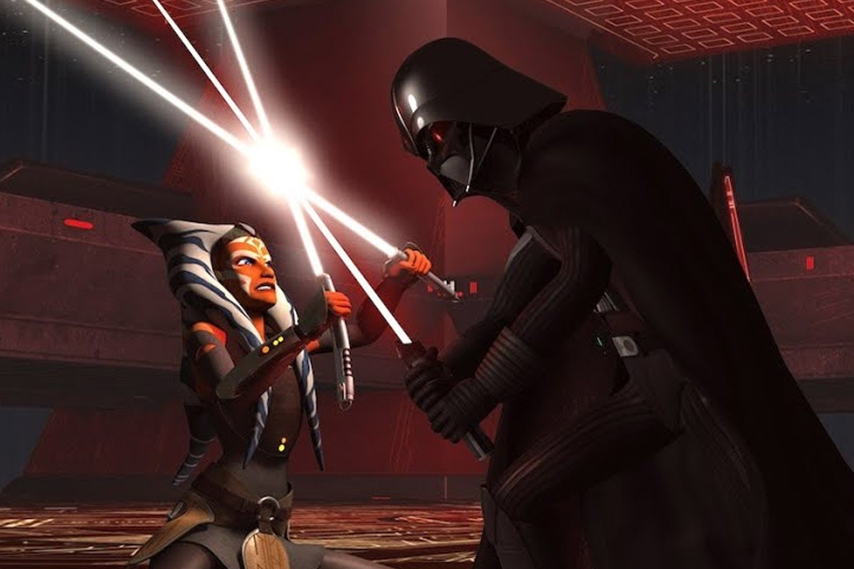 Ahsoka fights with Darth Vader
