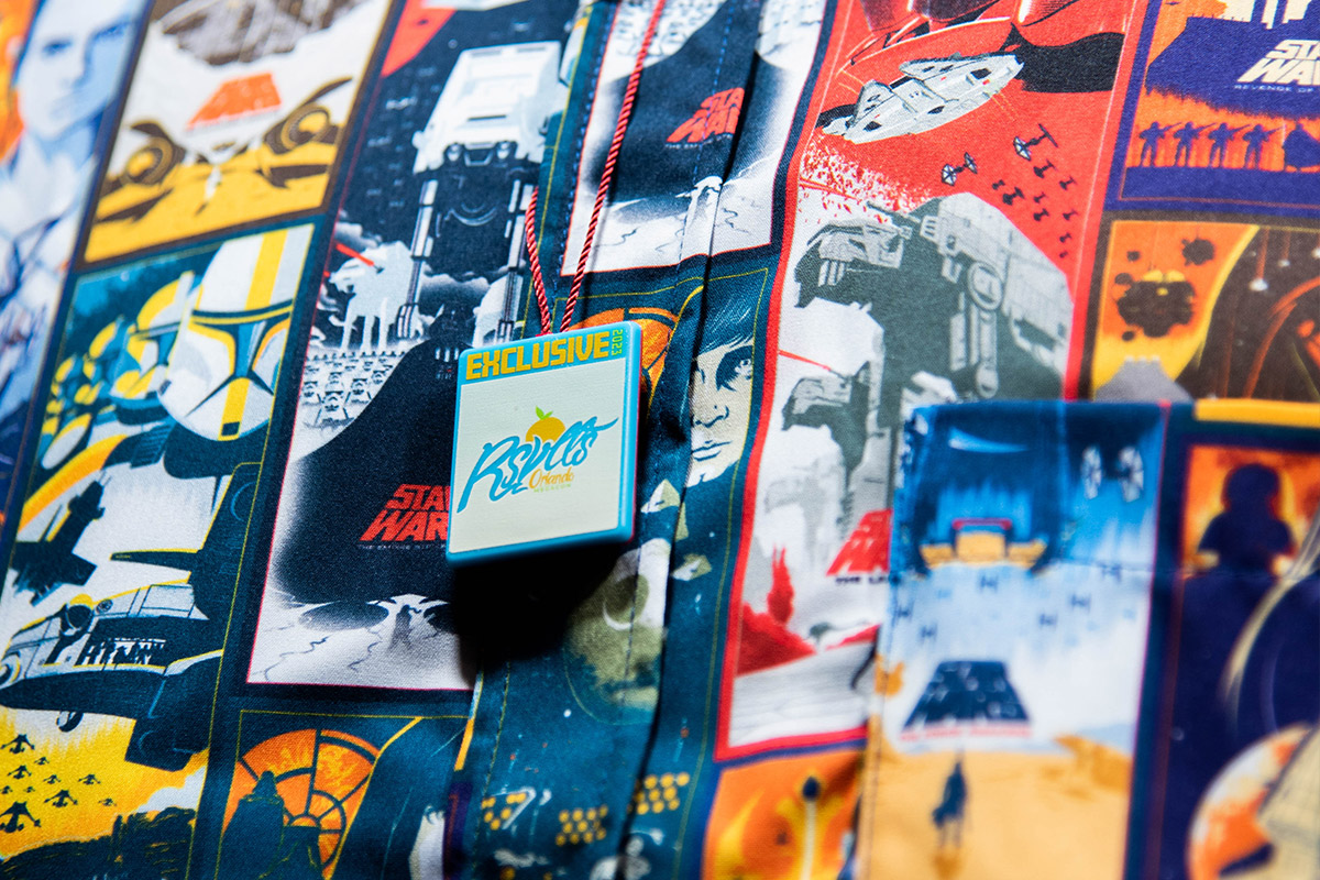 A shirt from RSVLT on display with Star Wars posters