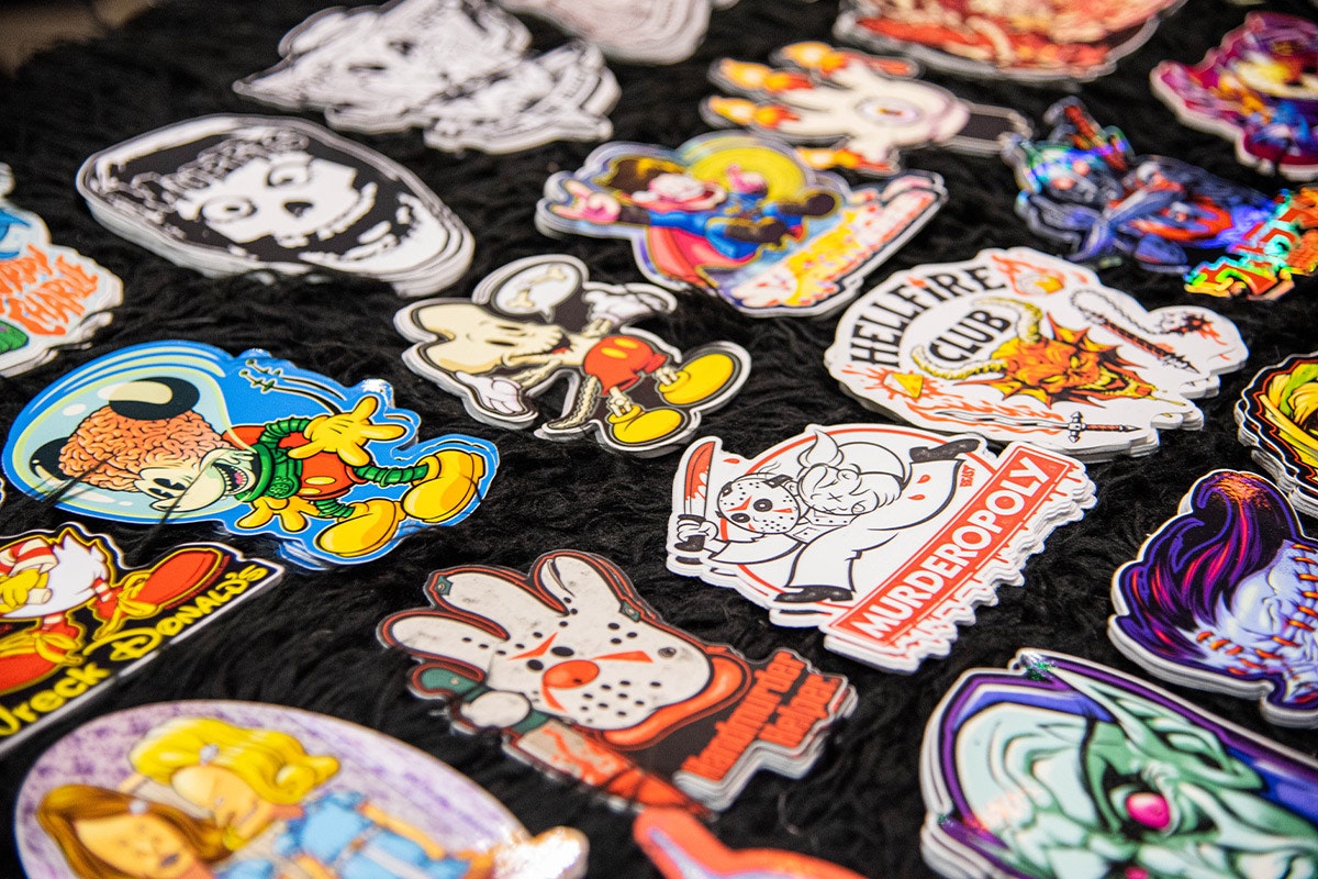 A collection of stickers from different fandoms