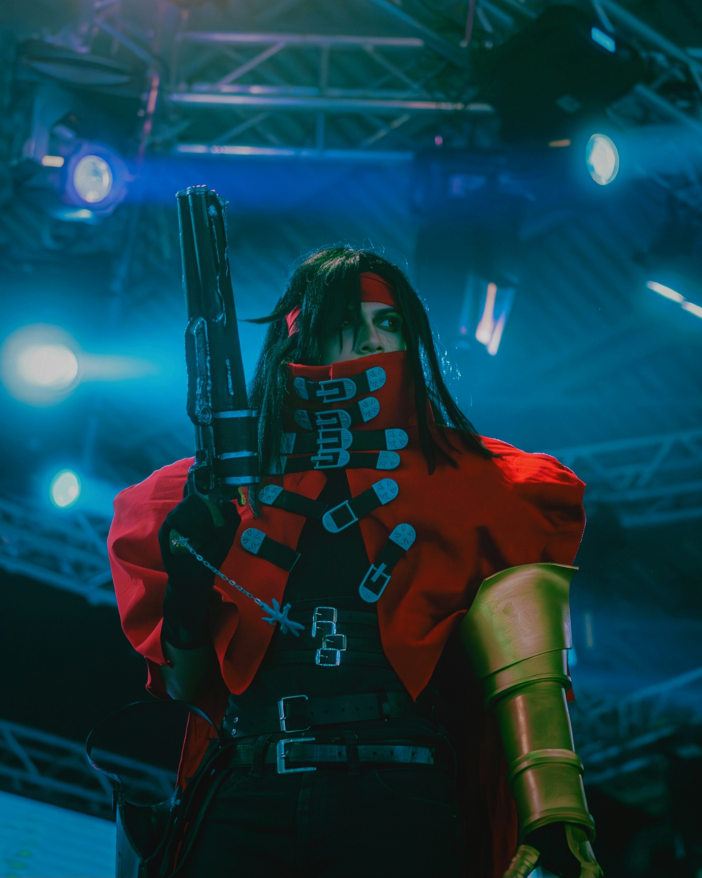 Awesome Ology in a cyberpunk-inspired cosplay, judging at MEFCC 2025.