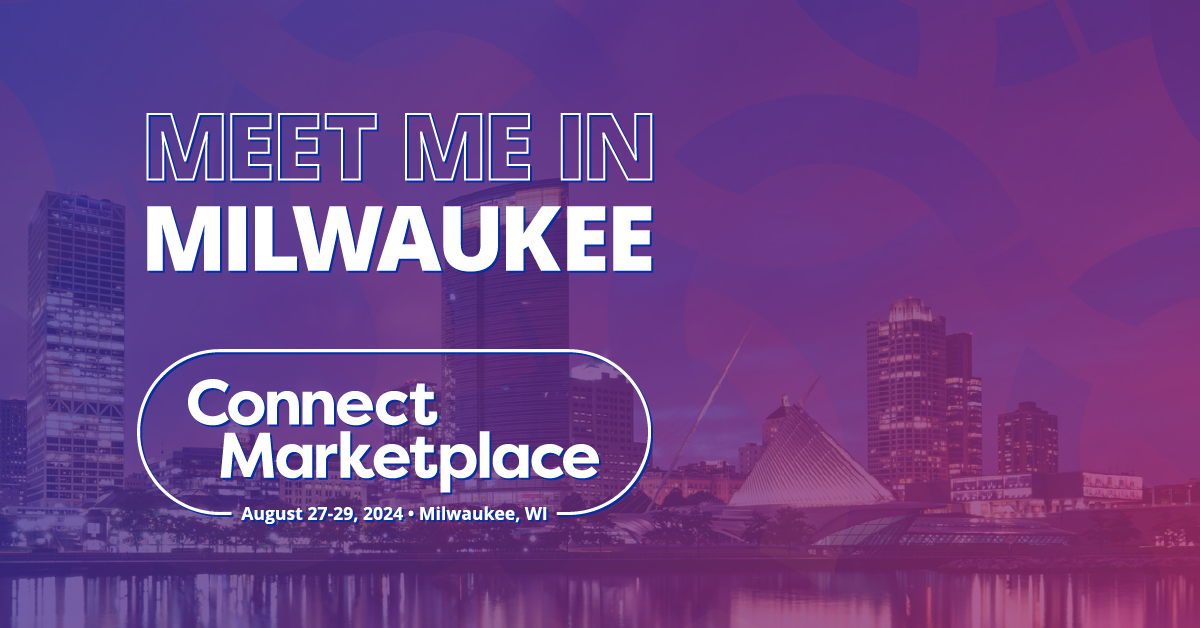 "Meet Me in Milwaukee" attendee graphic for Connect Marketplace 2024