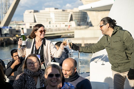 GRLC Attendees Cheering on a Boat