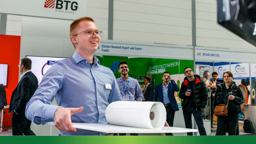 Tissue World visitors meeting exhibitors